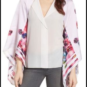 Ted Baker London “Expressive Pansy Cape Scarf”NWT